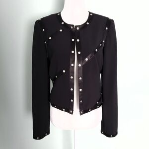 ABS by Allen Schwartz Black Studded Blazer Coat